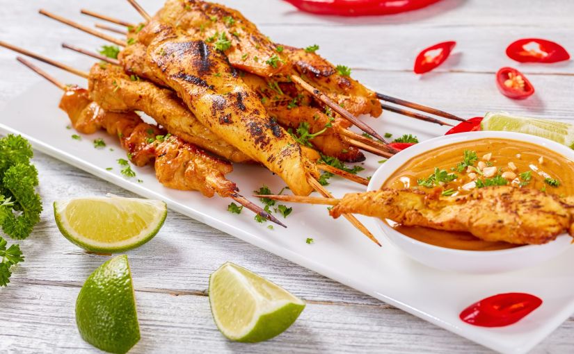 Chicken satay skewers